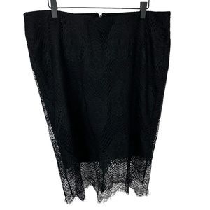 Torrid pencil skirt lace overlay black size 1X